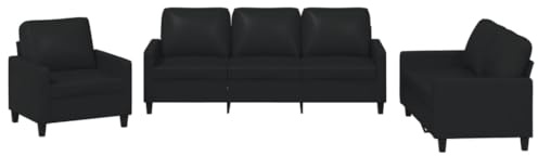 VIHHQGC 3-TLG. Kunstleder Sofa Set als Moderne Polstergarnitur für Ihr Wohnzimmer