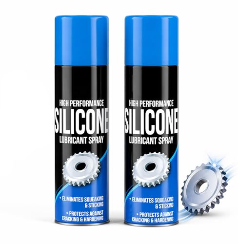 Silicone Lubricant Spray, 2 x 200ml, Multi Purpose | Dry Silicone Spray, Rubber, Plastic & Metal, Waterproof Protection, Doors, Windows, Hinges & Seals