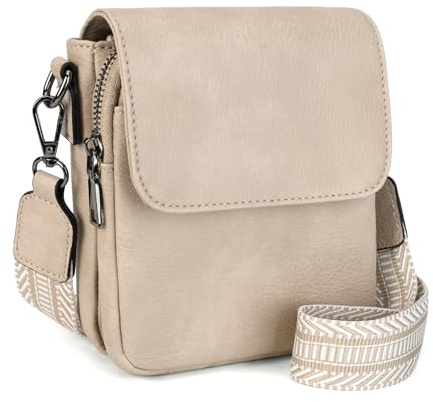 juctshee Kleine Handytasche mit Geldbörse zum Umhängen,Handy Umhängetasche Damen Leder,umhängetasche damen Breiter Gurt