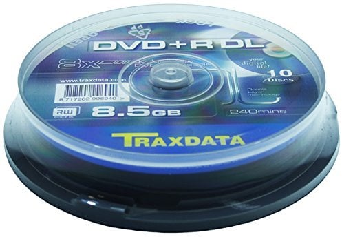 Traxdata DVD+R Double Layer 10 Stück - DVD+RW Rohlinge (DVD+R DL, Polycarbonat, Cupcake-Box)