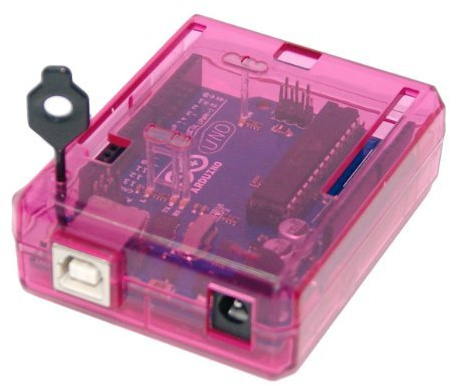 sb components Premium Arduino Uno Case Enclosure Protective Transparent Case Cover for Arduino UNO R3 (Pink) - ROHS Compliant