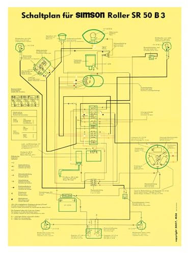 Schaltplan Farbposter (40x57cm) SR 50 B3 (beidseitig Glanzcello, schmutzabweisend)
