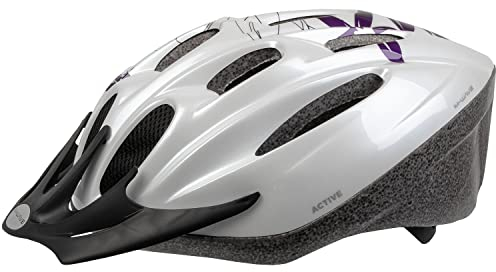 Helmet For Adults/Youths, Active, Design: White Flower, Size M 53 – 57 Cm, With Ring-System, Box