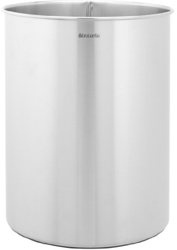 Brabantia Papelera cilíndrica para despacho, 15 litros, Acero Mate