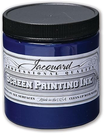 Jacquard Water Based Screen Printing Ink, Blue, 8 oz – Fabric Paint for T-Shirts, Textiles & Art Projects