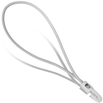 jarolift Expanderschlinge mit Kunststoff-Haken Spanngummi Planenspanner, Strapazierfähig, UV-beständig, 25 cm, Weiß