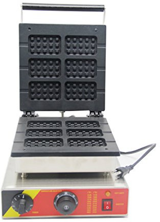 Hanchen Belgian Waffle Iron Machine Baker 6 Slice Rectangle Commercial Waffle Maker Deep Fill NP-506 with Temperature/Time Control Non-stick coating 220V