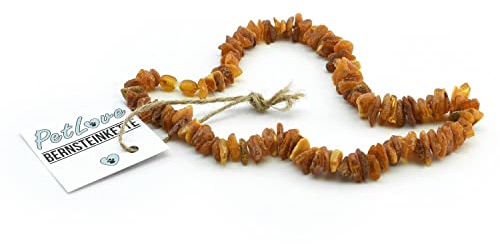 PetLove Bernsteinkette Hund • 100% Baltischer Bernstein • Halsband für Hunde & Katze • Länge: 50cm