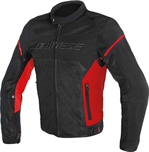 Dainese mens Air Frame D1 Tex Jacket Motorradjacke, Schwarz/Rot/Rot, 48 EU