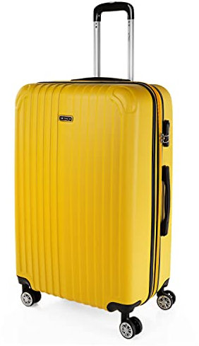ITACA - Valise Moyenne, Valises Rigides, Valise Rigide, Valise Semaine pour Tout Voyage, Valise Soute de Luxe, Jaune