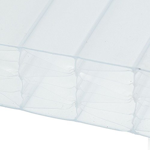 Opal, 800m x 1m (Width x Length) 25mm Multiwall Polycarbonate Sheets Poly Plastic Roof Panel for Lean-to Canopy Conservatory