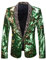 PYJTRL Herren-Blazer mit 2 Farben und glänzenden Pailletten (S, Gold + Grün)