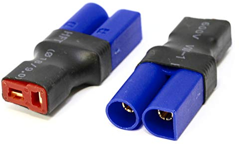 2X Stück Premium Adapter EC5 Stecker Male auf T-Dean Buchse Female Hochstromstecker 5mm Goldstecker Adapterkabel für Lipo Akku Batterie von Mr.Stecker Modellbau®
