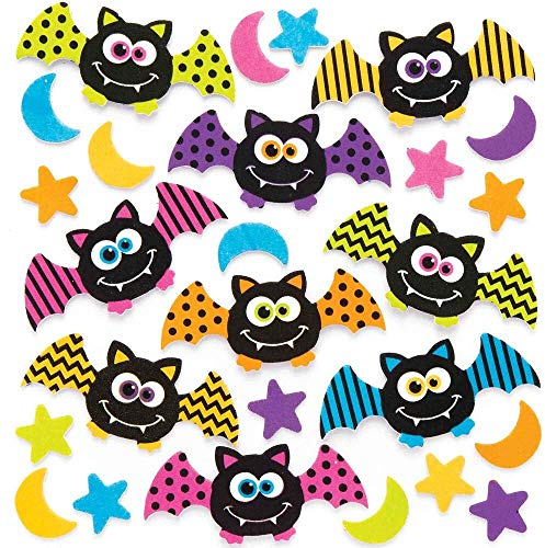 Baker Ross Autocollants chauve-souris en mousse (paquet de 120) - Matériels créatifs pour enfants et adultes