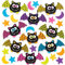 Baker Ross AR631 Fledermaus Moosgummi Sticker - 120 Stück, Bunte Schaumstoff Aufkleber für Kinder zum Basteln, Gestalten und Dekorieren