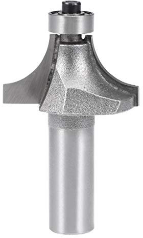 sourcing map Router Bit 1/2 Shank 1-Inch Cutting Dia Round Over Corner 2 Flutes Tungsten Steel for Woodworking Milling Cutter Tool