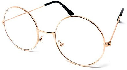 Kids Metal Frame Wizard Glasses with Clear Lens [Rose Gold]