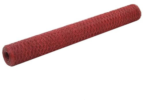 vidaXL Drahtgeflecht Stahl 25x1,2 m Rot Maschendraht Hasendraht Kaninchendraht