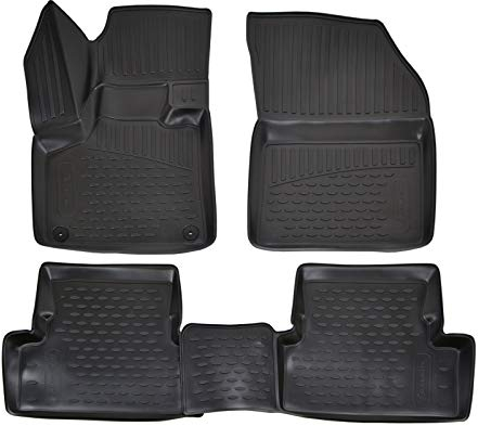 J&J AUTOMOTIVE | 3D Design Gummimatten Gummifußmatten Für 3008/5008 ab 2017, Schwarz, Anti-Rutsch, Ohne Geruch, Allwetter, Rand 3cm, 4-Teilig