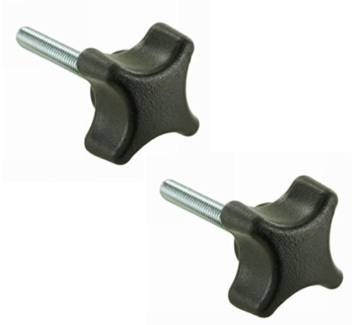 2x VIS A SERRAGE MANUEL RAPIDE TETE PLASTIQUE ACIER M5 M6 ECROU ETOILE BLOCAGE MANCHERON BRANCARD TONDEUSE TRACTEUR (M5x11)