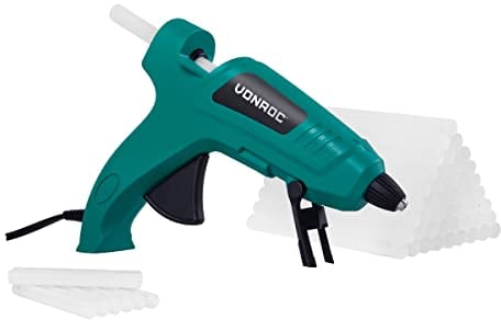VONROC Pistolet à Colle 70W ⌀11,2mm - Fonction Stop-Gouttes - 56 Bâtons de Colle Inclus - Petit Travaux Manuel - Pour vos Loisirs et Réparations - Maison, Bricolage, DIY