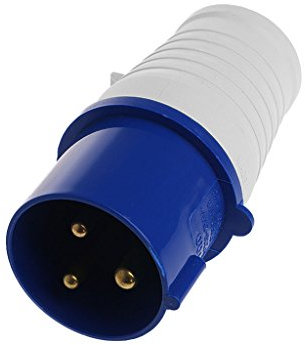 Buwei Enchufe de 32 amperios y 3 Clavijas 220-250 voltios 2P + E Generador Resistente a la Intemperie IP44 32A para Trabajo Pesado