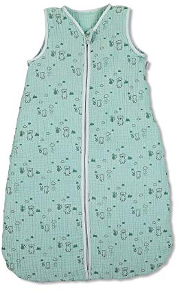 Sterntaler Musselin-Schlafsack, Bär Ben, Reißverschluss, Größe: 110 cm