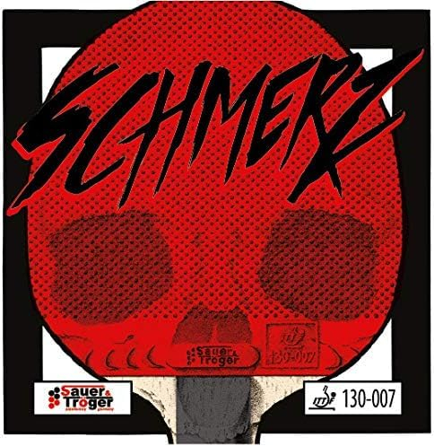 Sauer & Tröger Tischtennis Belag Lange Noppe Schmerz Rot Schwarz OX 0,5 mm (Schwarz, OX)