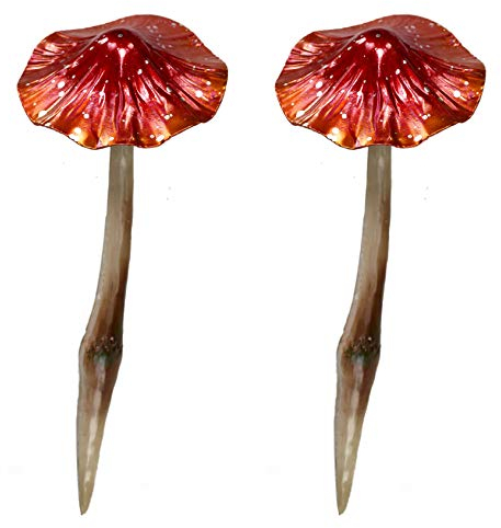 DARO DEKO Metall Garten-Stecker (2 Stück, Pilz 38cm)