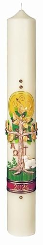 Osterkerze 60 x 8 cm mit 10% Bienenwachs mit aktueller Jahreszahl