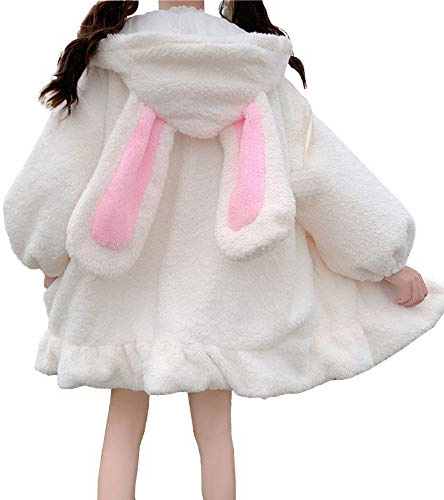 YEMOCILE Damen Cute Bunny Ear Langarm Fuzzy Fluffy Rabbit Tops Sweatshirt Hoodie Jacke Mäntel
