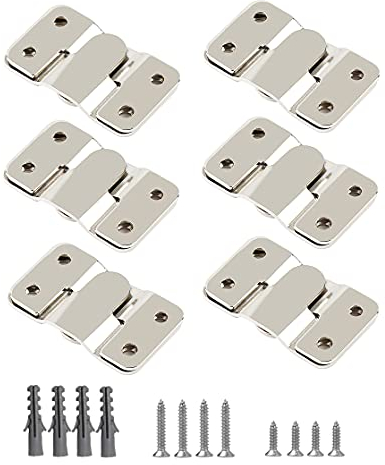 6 Paar(12 Stück) Möbel Verbinder, Bilderrahmen Aufhänger, Ineinandergreifender Bildaufhänger, Schwerlast Foto Rahmen Hänge Haken Möbelverbinder, Unterputz Verdeckte Halterung(53 x 30mm)