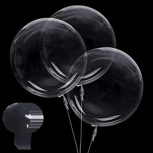 12 Stück Bobo Klar Ballons,72cm Jumbo Transparent Luftballons Kristall Blase Ballons Befüllbare Durchsichtige Luftballons für DIY,Hochzeits,Hochzeit Jahrestag,Weihnachten,Geburtstag Party Dekor