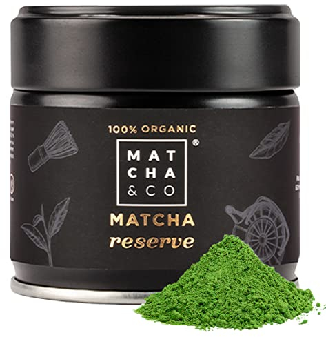 Tè Matcha Reserve 100% biologico 30 g [Ceremonial Reserve]. Polvere di tè verde dal Giappone. 100% naturale