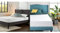 Zinus Shalini 35 cm Gepolsterter Rahmenbettgestell | 140 x 200 cm | Dunkelgrau & Grüntee-Memoryschaum-Matratze | Anpassungsfähige orthopädische 7-Zonen-Matratze | 140 x 200 cm | Höhe 20 cm