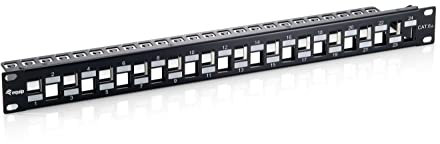 Equip Panneau de Brassage 24 Ports RJ45 Cat6a 19 1U blindé Noir