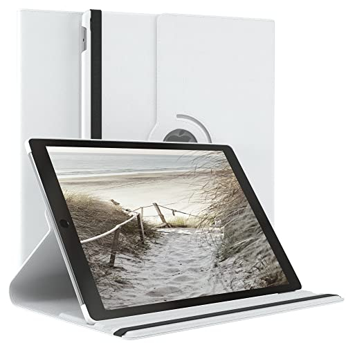 EAZY CASE - Custodia per Apple iPad Pro 12,9 (2017) tablet Cover protettiva Smart Cover Supporto rotante Astuccio pieghevole 360° girevole con funzione stand Similpelle Bianco
