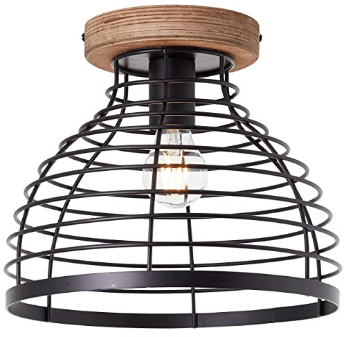 Brilliant Avia Deckenleuchte 30cm schwarz/holz, Metall/Holz, 1x A60, 52 W