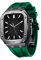 CZKE Para Apple Watch 44/45mm Mod Kit Accesorios, Correa de Silicona de Repuesto Compatible con IWatch SE/4/5/6/7 Series Black Case (Color : Black Green, Size : 44MM FOR 6/5/4/SE)