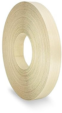 Birch Edging 22 mm x 7.5 m Pre Glued Adhesive Real Wood Veneer Edge Banding Tape Kitchen Cabinet Repair Worktop Laminate Shelf Table Door Cupboard Plywood Formica Chipboard Furniture Strip Wood Trim