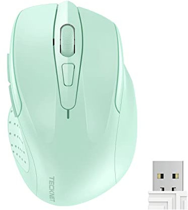 TECKNET Pro Wireless 4000 DPI Ergonomic Optical Mouse - 2.4G, 6 Buttons, 24-Month Battery Life, 6 Adjustment Levels, 36-Month Warranty - For Laptop, Windows, Chromebook