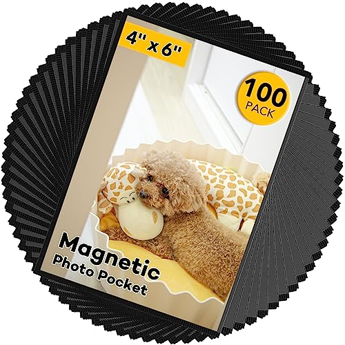 YixangDD Magnetischer Bilderrahmen, für 10 x 15 cm Fotos, Schwarz, 100 Stück