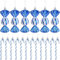 18 Stück Zuckerstangen Weihnachten Deko Weihnachtskugeln Zuckerstangen Deko Glitzer Weihnachtsbaumschmuck Blau & Weiß Süße Weihnachtsanhänger Weihnachtsbaum Deko