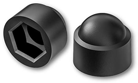 20x Abdeckkappen für Schrauben Sechskant - Schraubenabdeckung Schutzkappen aus PE Kunststoff für Schrauben und Muttern (Schwarz, M10)