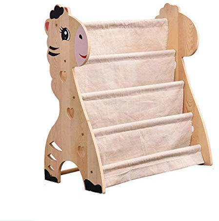 NgAnoh Bookshelf Solid Wood Deer-Shaped Floor Standing Bookcase Children's Multi-layer Storage Rack Sling Book Stand, Room Decor