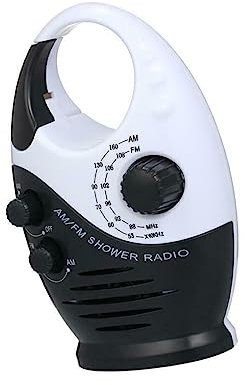 IOIUSKKU Mini FM Am Ducha música Colgante Radio Hi-Fi Altavoces Receptor a Prueba de arañazos a Prueba de Polvo Radio portátil para baño baño