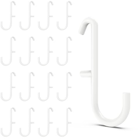 BFPeaky Pegboard Hooks ONLY for IKEA Skadis Pegboard, White, Pegboard Accessories, Compatible with IKEA SKADIS Pegboard, 16 Pack