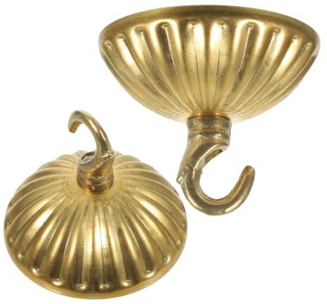 PRETYZOOM 2 Stücke Deckenplatten Vintage Deckenrosette mit Haken für Lampen Deckenhaken Kupfer Pendelleuchte Kronleuchter Aufhängung Haken Hängeleuchte Deckenlampe Halterung Befestigung Haken
