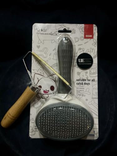 SET of Pro Lint Pet carpet Hair Remover Combo + Self Cleaning Dog Cat Grooming Brush, (GREY)