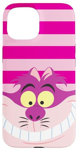 Disney Alice in Wonderland Cheshire Cat Pink Stripes Case for iPhone 15